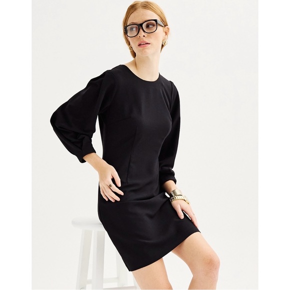 NWT Nine West Volume Sleeve Shift Dress Black Size M - Picture 1 of 5